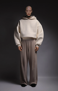 Sweat à capuche épais sans cordon, coupe courte, personnalisé, 100% coton, 500gsm 700gsm, couleur unie, coupe carrée, oversize, pour hommes - Product Image 5