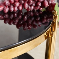 Table basse ronde de salon en acier inoxydable de haute couture, disponible en or ou en argent