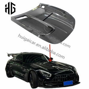 Capot moteur en fibre de carbone véritable Kit de carrosserie de style série noire pour Mercedes <span class=keywords><strong>AMG</strong></span> GT GTC GTS GTR couverture de capot de voiture de style BS - Product Image 1