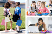 Aohea Conteneurs de stockage Bento Lunch Box 4 Compartiment Large Lunch Box pour enfants Tritan Material LUNCH BOX KIDS