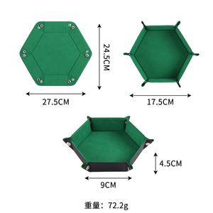 Organisateur <span class=keywords><strong>de</strong></span> dés roulants pliable hexagone personnalisé plateau <span class=keywords><strong>de</strong></span> rangement en cuir PU plateau à dés en velours pour les jeux <span class=keywords><strong>de</strong></span> table <span class=keywords><strong>de</strong></span> bureau RPG mdn - Product Image 2