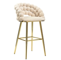 Chaise de salle à manger en velours pieds en métal doré