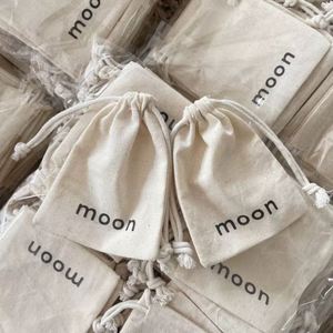 Pochette en coton de couleur naturelle personnalisée en usine, sac à cordon en coton avec double cordon - Product Image 2