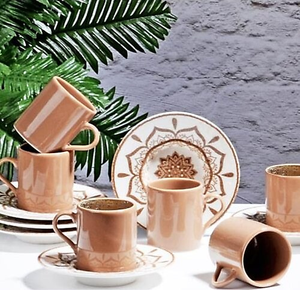 Арабские кофейные чашки для Ближнего Востока, индивидуальная кофейная чашка, фарфоровая новая посуда, 90 мл, набор кофейных чашек и блюдца - Product Image 3