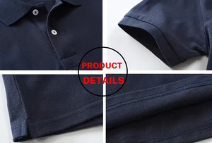 Magliette da uomo Casual Golf <span class=keywords><strong>Polo</strong></span> da uomo con Design personalizzato in maglia ricamata stampate in cotone bianco nero poliestere vestibilità estiva - Product Image 3