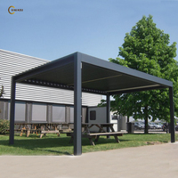 Pergola de jardin motorisée en aluminium thermolaqué KAKADU, arche à lames orientables pour balcon
