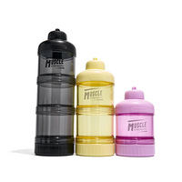 Distributeur de poudre de sport à logo personnalisé avec porte-clés portable Conteneur transparent à 3 couches pour le stockage des protéines de fitness