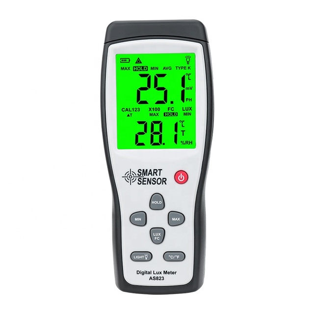 Smart Sensor AS823 Digital Lux Meter High Precision Split Type Illuminometer Photometer Luminance Meter