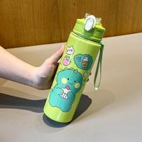 Nouveau dessin animé dinosaure ours conception Portable en plastique tasse à eau paille rebondissant couvercle pour Camping en plein air visites pour étudiants Couples