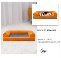 Lit pour chien orthopédique en mousse 3D, canapé pour animaux de compagnie rectangulaire de luxe avec housse amovible et lavable, fond antidérapant