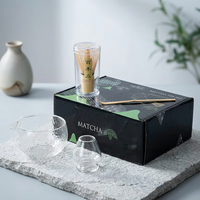 Ensemble de thé matcha artisanal en bambou, kit de cérémonie du thé japonais, bol à thé écologique, cuillère à thé, fouet, support pour fouet