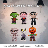 Boneka Hiasan Halloween Horor Kustom, Hantu Mumi Laba-laba Kelelawar Labu Monster Dinosaurus Mainan Boneka untuk Anak-anak Isi Kapas PP