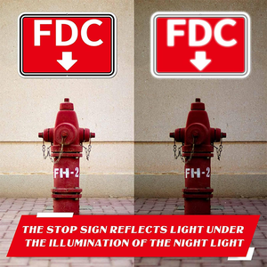 FDC ป้ายถนนอลูมิเนียมสะท้อนแสงพร้อมลูกศรลงในร่ม/กลางแจ้งป้ายเชื่อมต่อแผนกดับเพลิงที่มีการป้องกันรังสียูวีจากสภาพอากาศ - Product Image 4