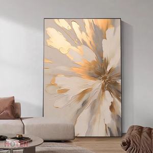 100% vẽ tay trừu tượng hoa vàng sơn dầu trên vải trang trí hoa cổ điển sơn tường - Product Image 4