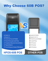 Terminal POS Todo en Uno, Impresora de Recibos Portátil de 6 Pulgadas, Sistema POS con Soporte NFC, 3+32GB, Android 14