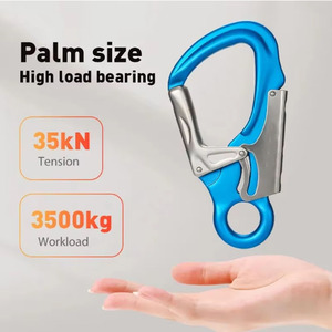 35KN klip kait pengaman <span class=keywords><strong>Carabiner</strong></span>, klip kait putar panjat gunung aluminium - Product Image 4