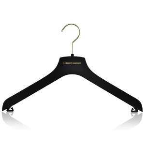 Wholesale Retail Velvet Clothes Hangers Luxury Black Non <strong>Slip</strong> Velvet Hanger for Bridal Clothing <strong>Stores</strong>