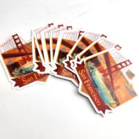 Autocollants pour carnet découpés à l'emporte-pièce avec logo personnalisé, couleur écologique, cadeau, décoration de fête souvenir, autocollant d'étiquette collante à découper holographique