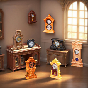 <b>Miniature</b> Home Appliances Retro Dollhouse Mini Simulated Resin <b>Clock</b> Figurines Ornaments for DIY Diorama Micro Landscape Craft - Product Image 3