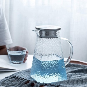 Jarra de vidro com tampa de filtro, de aço inoxidável, para suco e chá gelado, pote de água quente ou fria, 1800ml - Product Image 3