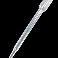 Pipette graduée double échelle épaissie en plastique transparent jetable de laboratoire JUSTOP CL-PA0002C 3ml 160mm 48µl