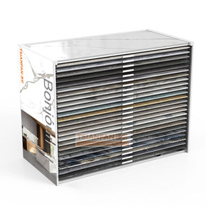 Customized high quality granite ceramic tile showroom quartz marble sample flooring-standing drawer stone display rack