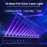Barre de lumière laser mobile Igracelite à 12 têtes, 210W RGB DMX512 RDM avec 432 LED Wash Lights pour DJ, discothèque, scène