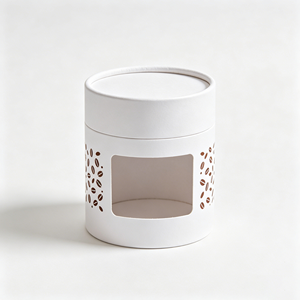 Custom Offset Print Cylinder Paper Can PET Transparent Window Anti Pressure Tube Coffee Bean <b>Packaging</b> - Product Image 4