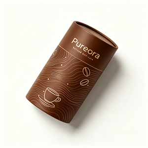 Custom Food Grade Coffee Paper Tube Packaging with Peel Off Lid Airtight <b>Round</b> Canister for Coffee Bean Powder Custom Logo - Product Image 6
