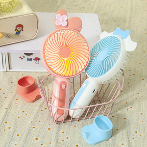 Ventilateur portable de dessin animé avec lumière LED, batterie rechargeable, moteur DC 5W, pour bureau - Product Image 4