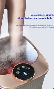 Multifunción portátil pedicura lavabo calentado infrarrojo Shiatsu aire burbuja pie piedra baño masajeador para Spa - Product Image 3