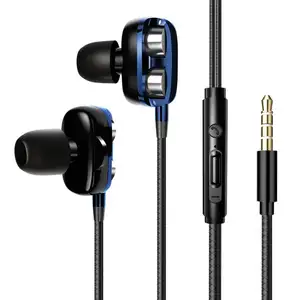 3.5Mm Jack In Ear Oortelefoon Voor Smart Telefoons Quad Core Hifi Bass Stereo Oordopjes Met Microfoon Voor Huawei Pc tablet