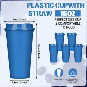 Best Selling Plastic Reusable 16oz Portable Coffee Tumbler Travel Mug with Customized Color Takeaway Lid for Camping - Product Image 2