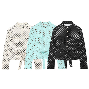 PB&ZA Wanita 2026 Musim Panas Gugur Jaket Polkadot Retro Lengan Panjang Kerah Tegak Jaket Kasual Mantel Bernapas - Product Image 1