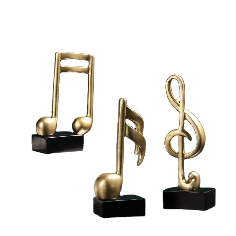 Amazon Top Seller For living room Luxury Minimalist Gold Resin Other Modern Golden Musical Note Ornaments Home Decor