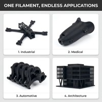 Filament PETG Fibre de Carbone 1,75 mm, Filament d'impression 3D CF PETG, Bobine de 1 kg Léger, Résistant à la Chaleur et Anti-humidité (Noir)