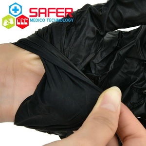 ถุงมือยางไนไตรล์เกรดอ่อนแบบใช้แล้วทิ้งสีดำปลอดภัยทนทานสูงไม่ลื่นพื้นผิวป้องกัน - Product Image 6