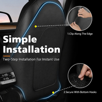 Organizador de Asiento Trasero de Coche de Cuero PU Personalizado al por Mayor, Organizador de Almacenamiento para Asiento Trasero, Bolsa Protectora Antipatadas para Tesla Model Y 3