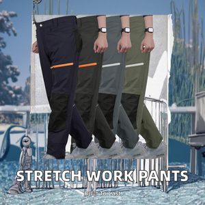 Pantalones de Trabajo para Hombre con Bolsillos Laterales, Elásticos en 4 Direcciones, Anti-UV, Resistentes al Viento, de Nailon y Spandex, con Rodilleras - Product Image 2