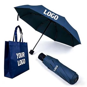Wholesale Compact Portable Rain Manual Windproof With Promo Business Gift Custom <b>Folding</b> Umbrella Logo Sunshade - Product Image 1