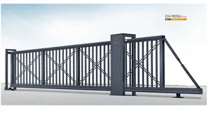 Консольные раздвижные ворота, аксессуары для черных раздвижных ворот, автоматические ворота для подъездной дороги, алюминиевые ворота для дома