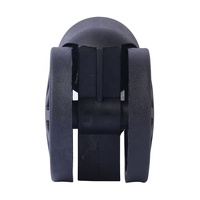 Roulette de chaise de bureau à double roue 60mm noir PA résistant à l'usure et durable en forme de ventilateur
