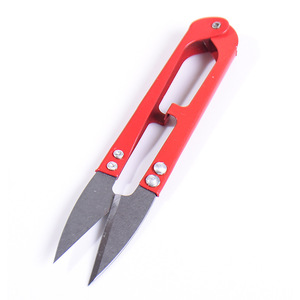 Stainless Steel U Shaped <b>Scissors</b> For Cross Stitch <b>Sewing</b> Yarn Fishing Line Trim Home Diy Use Red Color - Product Image 5