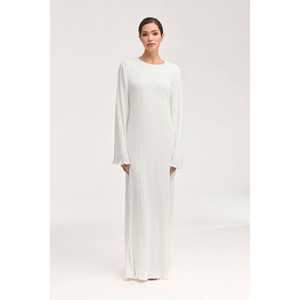 Robe de soirée longue en satin plissé blanc <span class=keywords><strong>Camille</strong></span> - Product Image 1