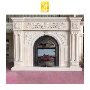 BOTON STONE Mármol <span class=keywords><strong>artificial</strong></span> Mantel blanco Chimenea Decoración Piedra Chimenea al aire libre - Product Image 1