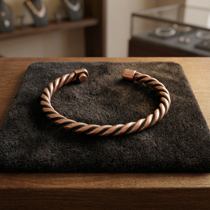 Modern Hand Finished Copper Bangle <b>Bracelet</b> With Magnetic Detail <b>For</b> Men Women Fashion <b>Charms</b> And Retail Jewelry - Product Image 5