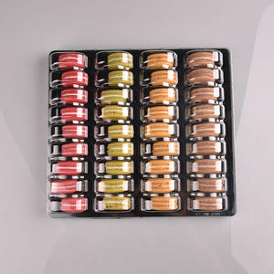 ที่กําหนดเอง PS พลาสติกเคลือบขี้ผึ้งสีดําละลายมาการอง Clamshell ตุ๊กตาบรรจุภัณฑ์เชิงนิเวศกล่องแทรกตุ่มบรรจุภัณฑ์ถาดตุ่ม - Product Image 2