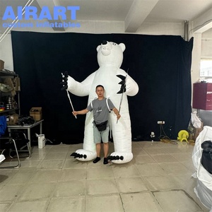 Desfile de caminar exterior de tamaño a medida que decora <span class=keywords><strong>marionetas</strong></span> de oso polar inflables, <span class=keywords><strong>marionetas</strong></span> de oso blanco inflables - Product Image 1