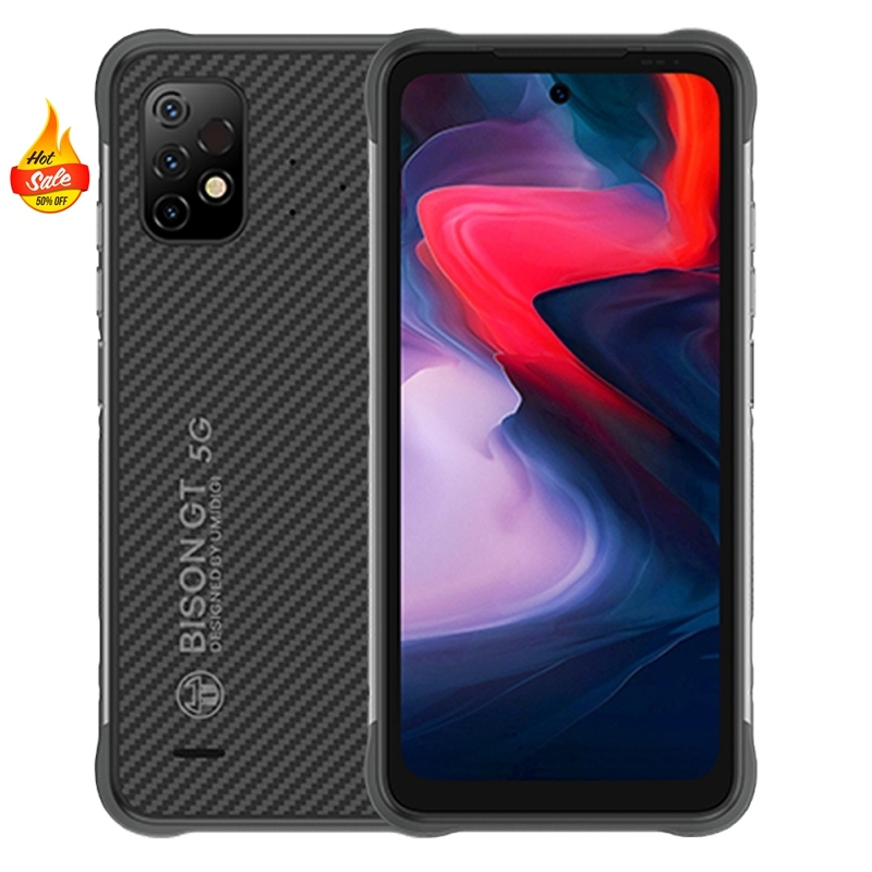 指紋NFC 6.5インチUMIDIGI BISON GT2 5G産業用頑丈な電話6150mAh 8GB 