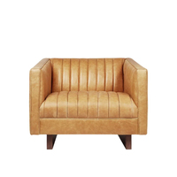 Canapé d'angle en cuir véritable pour salon, style rétro, mobilier de villa contemporain, base en bois rembourrée, canapé bistrot marron